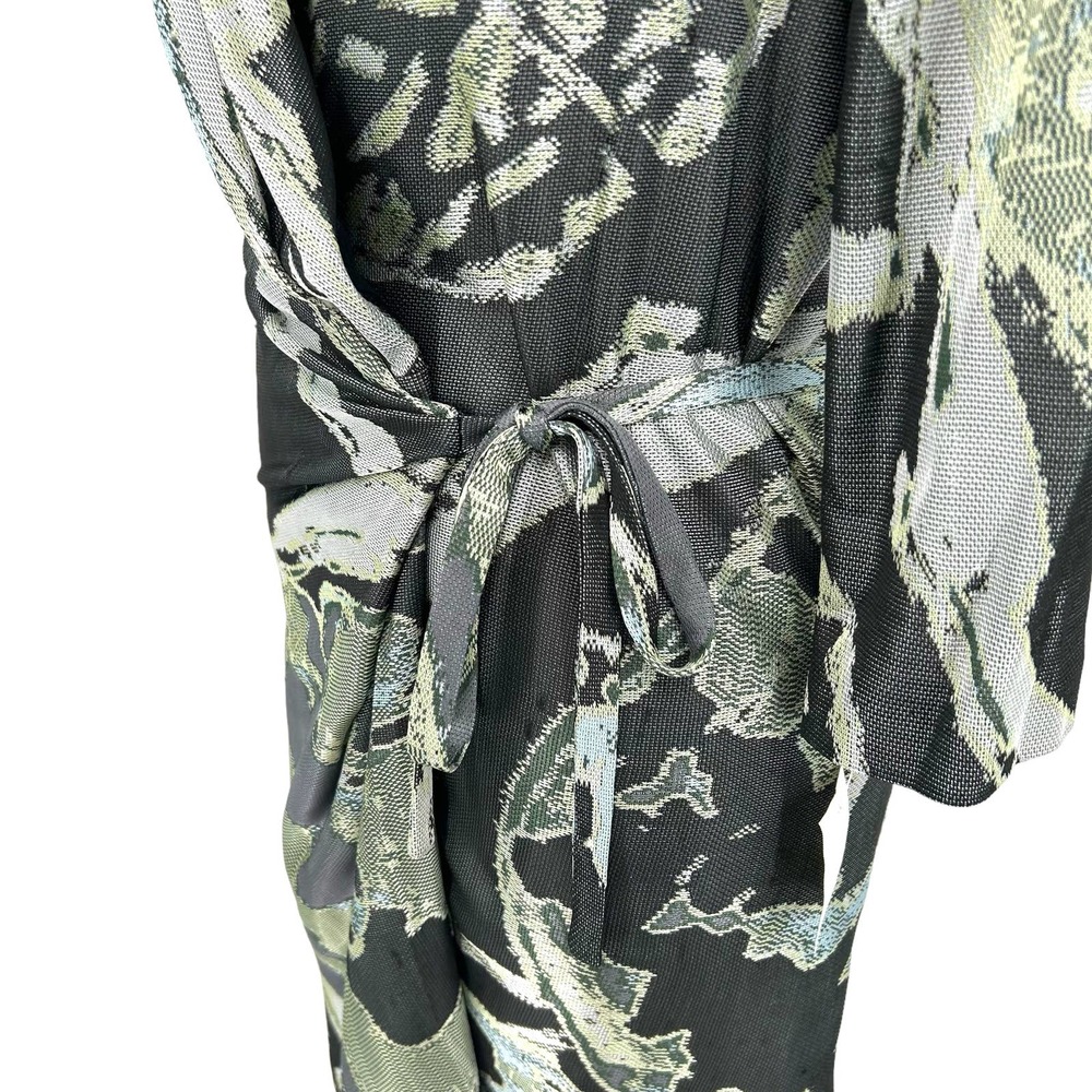 Diane Von Furstenberg Black and Olive Wrap Dress - Picture 5 of 11